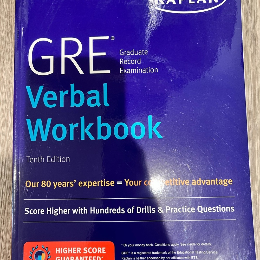 Kaplan GRE Prep Book in Blue and Orange